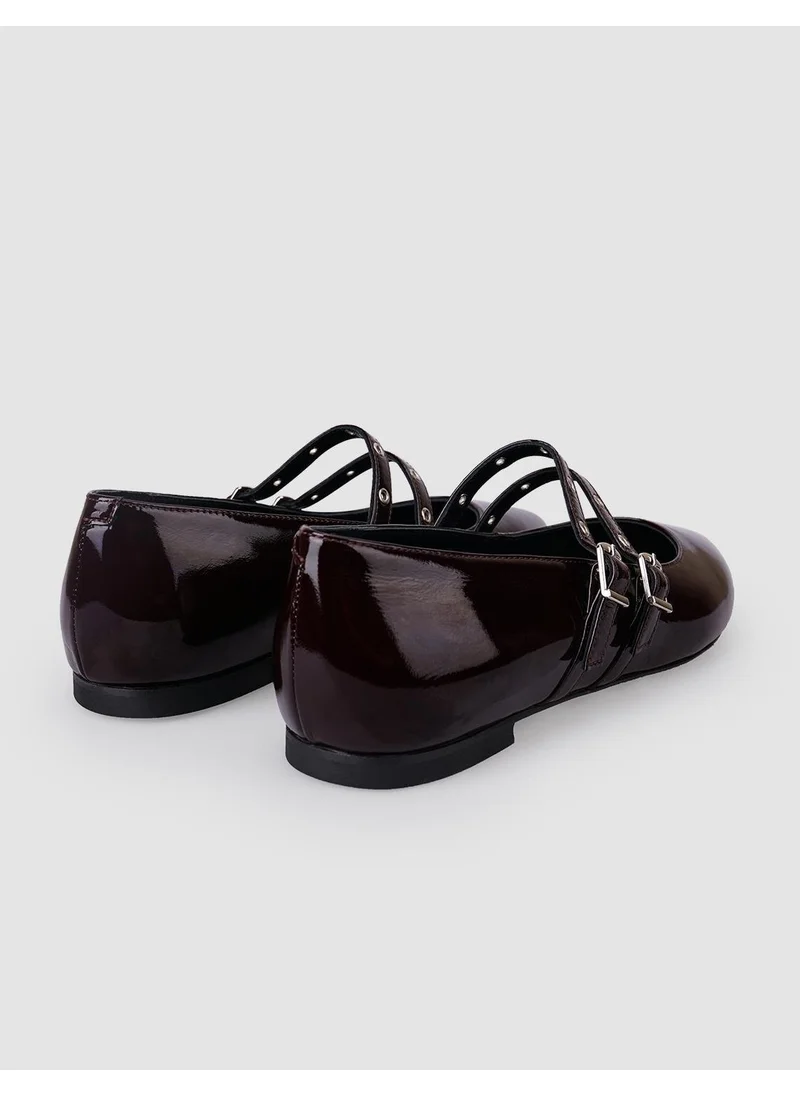 Cabani 100% Genuine Leather Claret Red Patent Leather Women's Casual Shoes