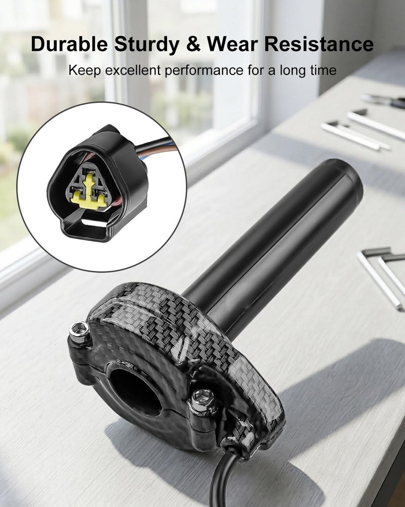 ULZOZN Throttle Handle Fit for Surron Sur-Ron Light Bee S X X160 X260 Electric Bike, Imitation Carbon Fiber Dirt Bike Electric Throttle Grips Quick Twister Cable Throttle Kit - Image 2