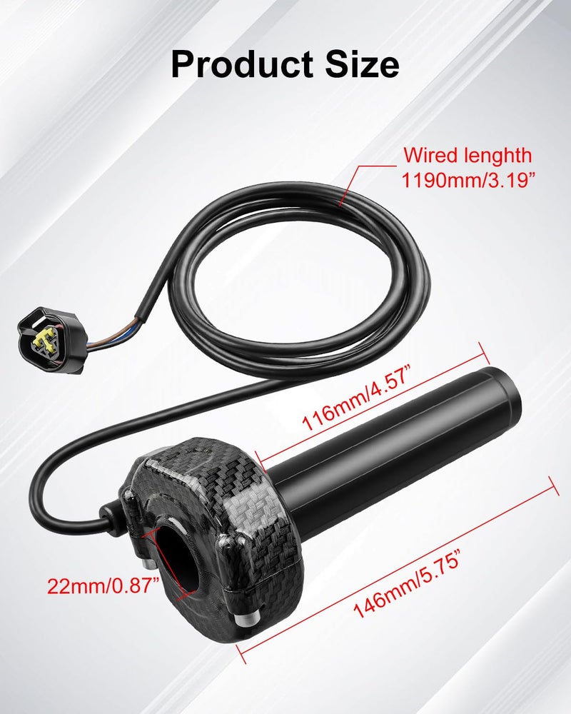 ULZOZN Throttle Handle Fit for Surron Sur-Ron Light Bee S X X160 X260 Electric Bike, Imitation Carbon Fiber Dirt Bike Electric Throttle Grips Quick Twister Cable Throttle Kit - Image 3