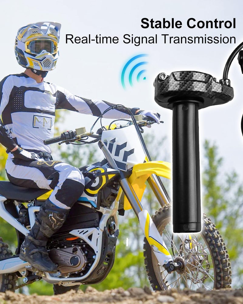 ULZOZN Throttle Handle Fit for Surron Sur-Ron Light Bee S X X160 X260 Electric Bike, Imitation Carbon Fiber Dirt Bike Electric Throttle Grips Quick Twister Cable Throttle Kit - Image 4