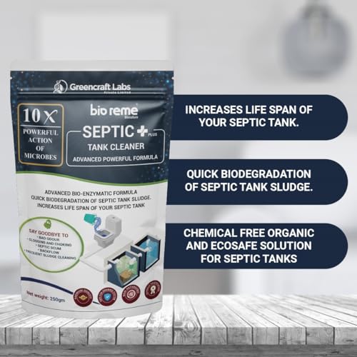 Bio Reme Septic Plus 10X Powerful Tank Cleaner Bacteria Degrades Human Waste & Food Waste Odour Removing Bacteria Powder Available in Pack of 2 (500 gm) - Image 2