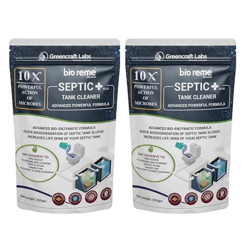 Bio Reme Septic Plus 10X Powerful Tank Cleaner Bacteria Degrades Human Waste & Food Waste Odour Removing Bacteria Powder Available in Pack of 2 (500 gm) - Image 1