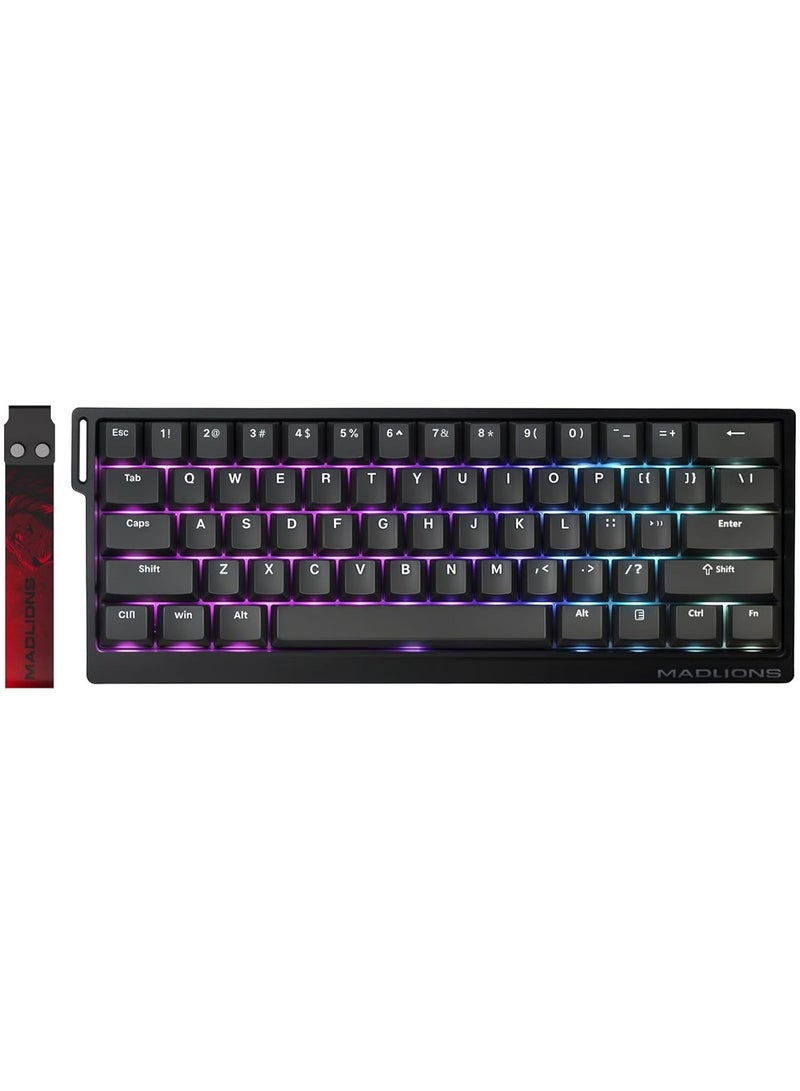 MADLIONS MAD 60HE Gmaing Keyboard,RGB Mechanical Keyboard Magnetic Switches Hot Swap Customized FPS Gaming Keyboard with Adjustable Actuation, 8000 Hz Polling Rate, Rapid Trigger Mode, Hall Effect Switches, for PC/Mac, Black ﻿ - Image 1
