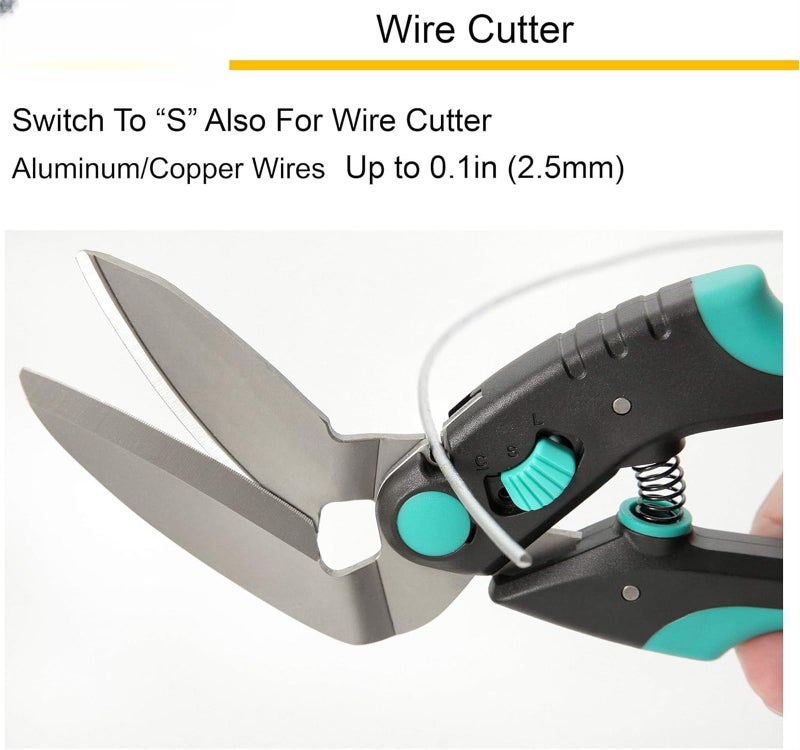 يُسلِّم مقص شديد التحمل، قاطع سجاد، مقص صناعي، متعدد الاستخدامات، مقص للسجاد والكرتون والجلد والتقليم والبستنة، مقبض ناعم احترافي من الفولاذ المقاوم للصدأ - Image 3