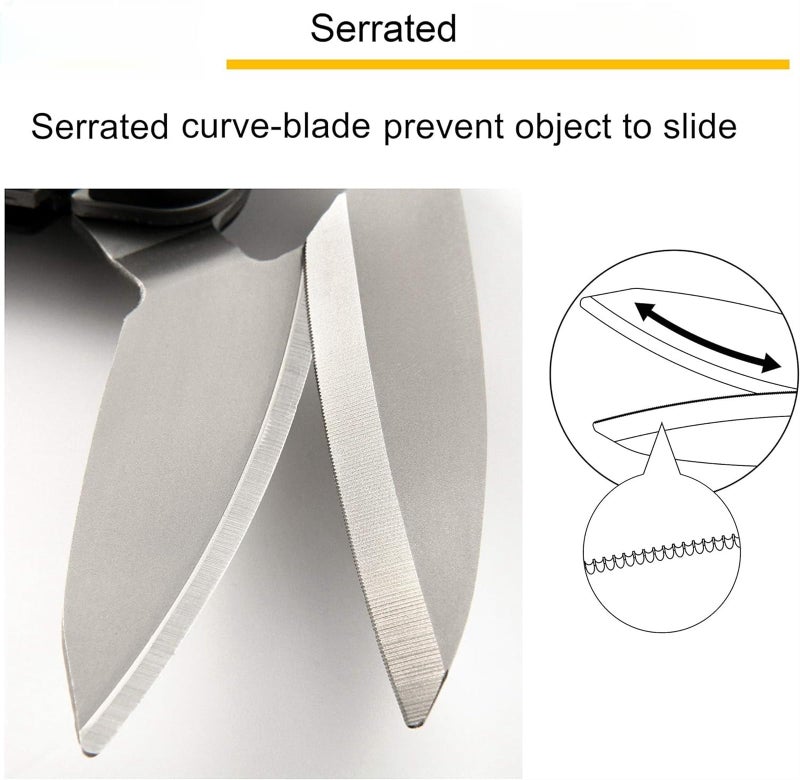 يُسلِّم مقص شديد التحمل، قاطع سجاد، مقص صناعي، متعدد الاستخدامات، مقص للسجاد والكرتون والجلد والتقليم والبستنة، مقبض ناعم احترافي من الفولاذ المقاوم للصدأ - Image 2