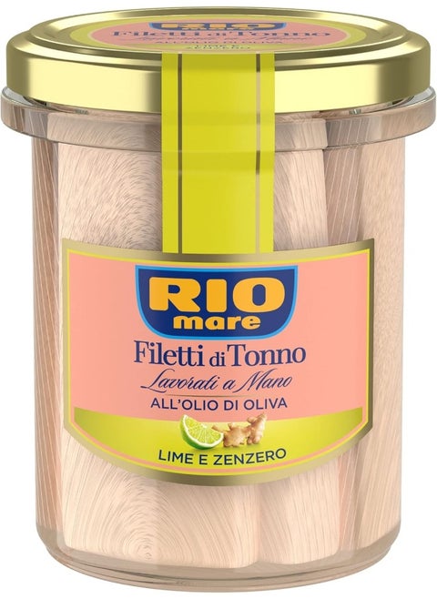 Rio Mare Tuna Fillets Prepared By Hand In Olive Oil With Lime And Ginger 130 G Jar