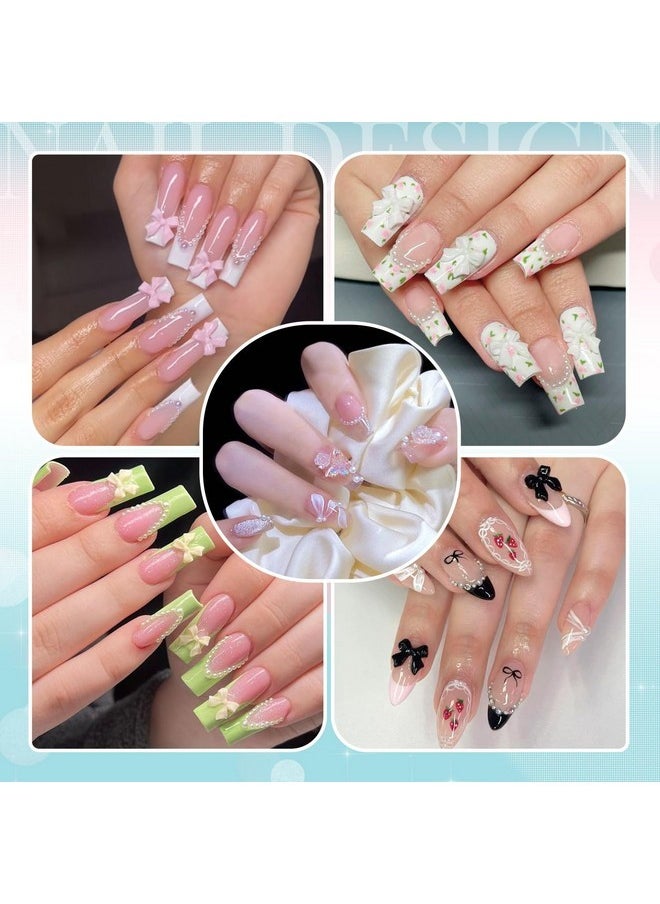 BELLEBOOST 3D Nail Charms For Coquette Nails Design Set 1, Colorful Nail Bows + Assorted Heart Star Rose Butterfly Cute Nail Jewels + 3D Flower Charms And Nail Pearls, With Picker Tools For Nail Decor  - Image 5