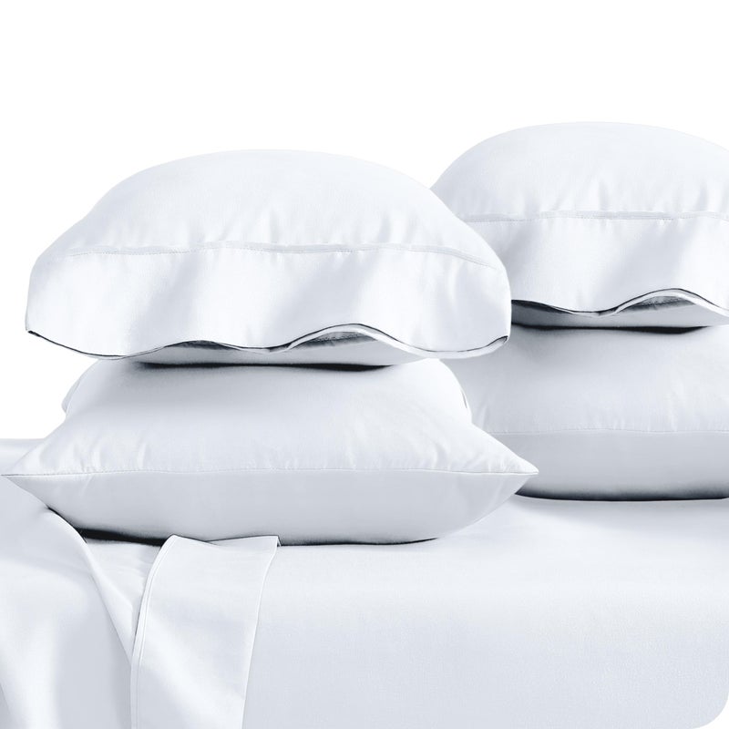 Bare Home Microfiber Bulk Pillow Cases - King Set of 4 - Cooling Pillowcases - Double Brushed - White Pillowcases 4 Pack - Easy Care (King - 4 Pack, White) - Image 1