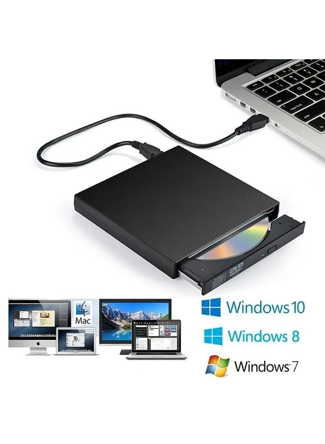 External USB 3 0 DVD RW Burner Ultra Slim Portable CD Drive For Laptop PC Desktop Model A Black - Image 5