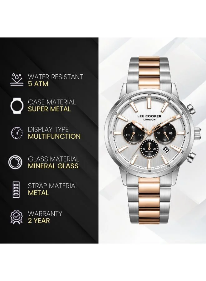 Lee Cooper  Men's Metal MULTIFUNCTION Watch LC08382.530 - 21 mm for Men | Best Price UAE