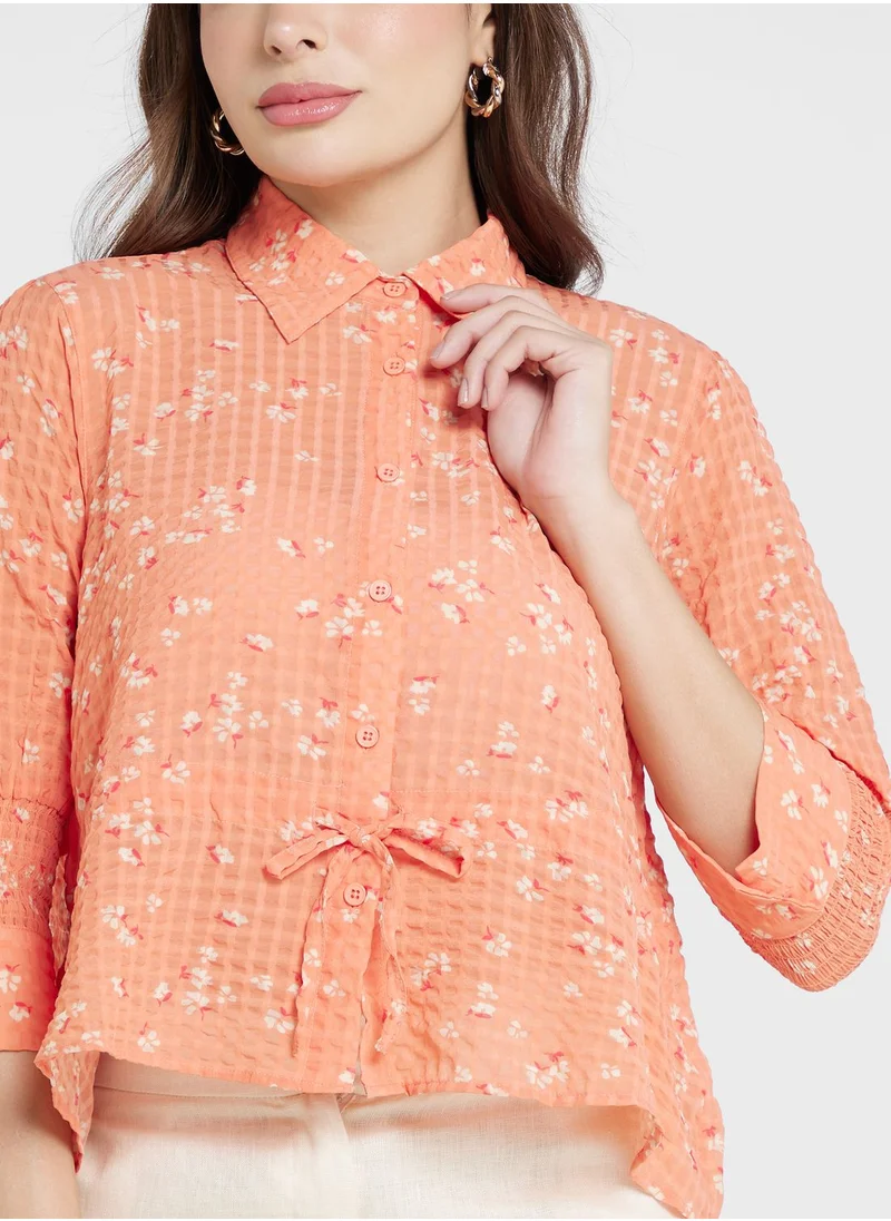 French Connection Floral Print Tiered Shirt