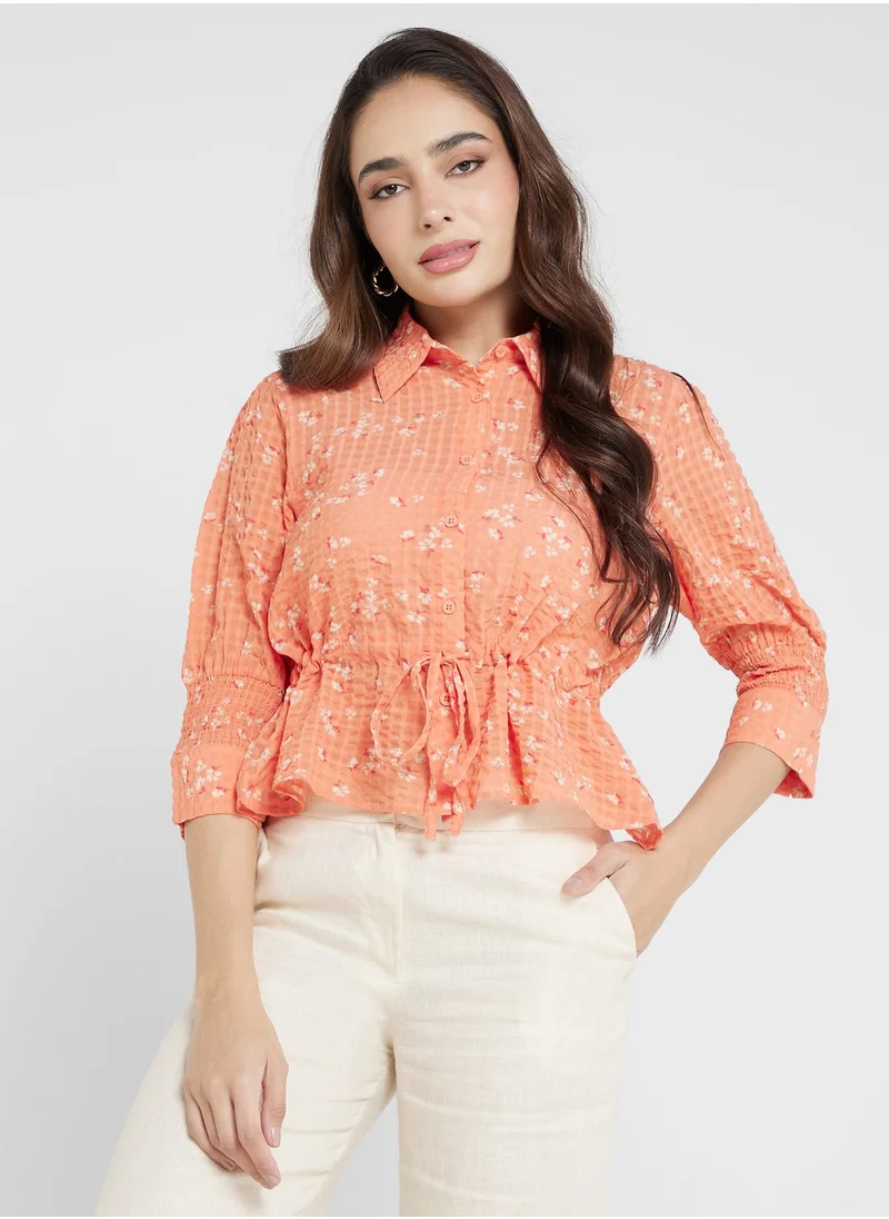 French Connection Floral Print Tiered Shirt