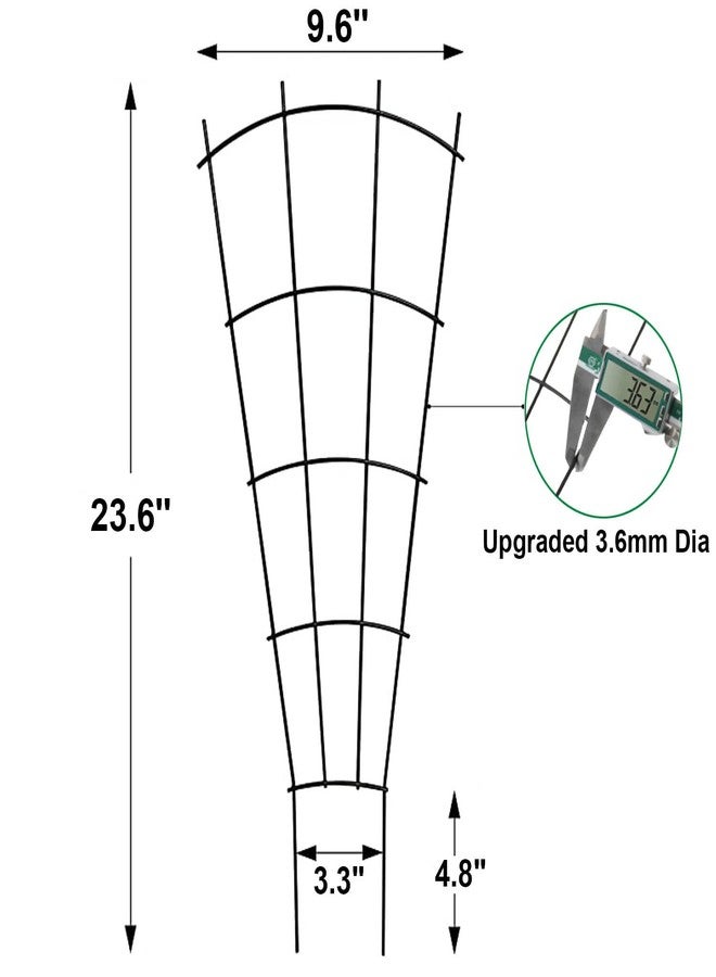 Mklsit 4 Pack 23'' Plant Trellis for Potted Climbing Plants Indoor, Outdoor Metal Garden Trellis for Climbing Plants Houseplants Flowers Vine Ivy, Fan Shape, Black - Image 5