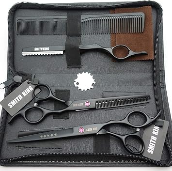 Smithking 70 inch Hair Scissors Set Hair Cutting Scissors thinning Scissors with Razor Combs in 1 Set Black - Image 2