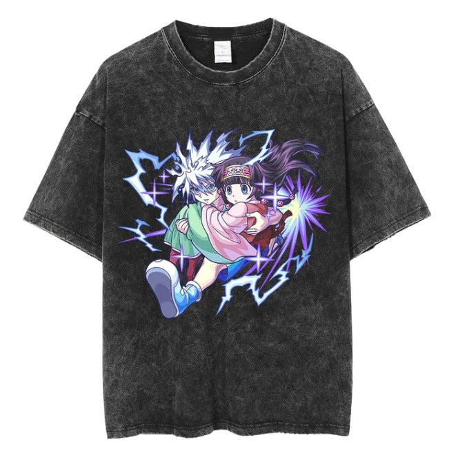 New Anime T-Shirt Men'S Shirt Anime Printed Short-Sleeved Retro T-Shirt Cotton Men'S And Women'S Jacket Dark Style Jacket - Image 1