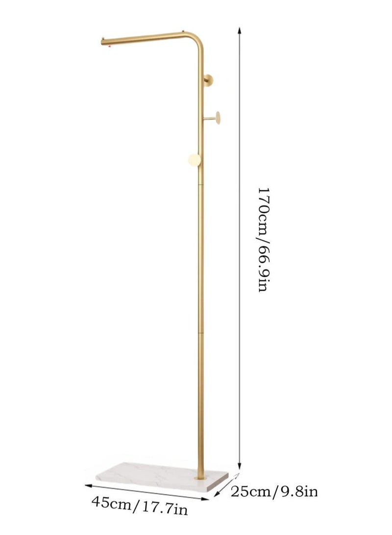 Favarey 170CM Freestanding Coat Rack with 3 Hooks Modern Metal Coat Stand with Natural Marble Base Stylish Coat Rack for Entryway Living Room Bedroom or Office Durable and Functional - Image 2