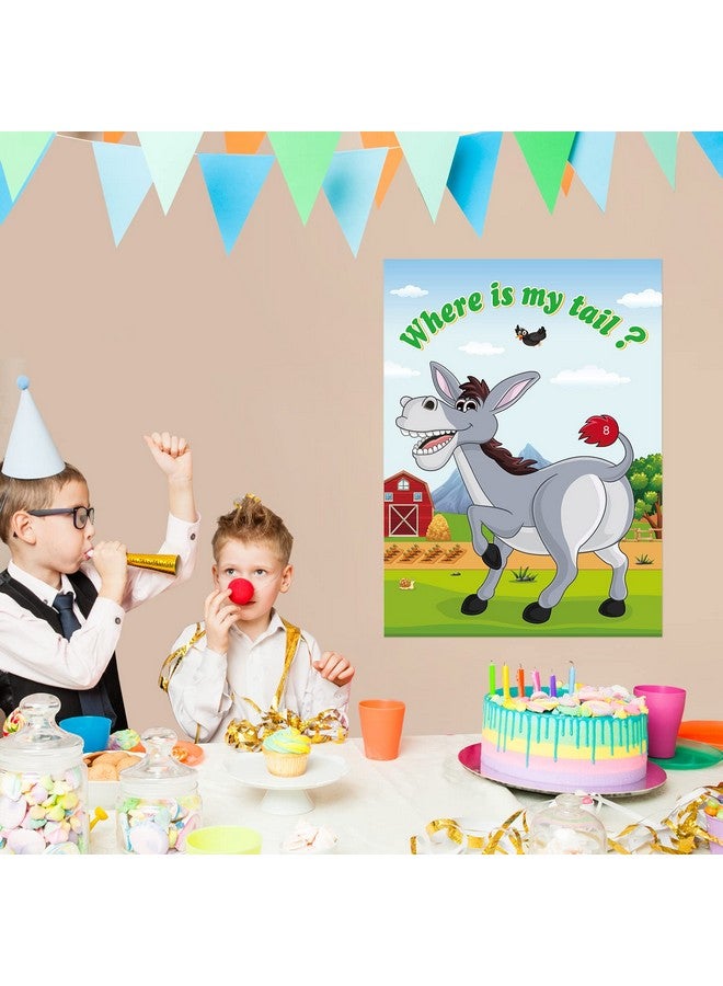 ASTARON Pin The Tail On The Donkey Game With 30 Tail Stickers For Birthday Party Carnival Circus Supplies - Image 4