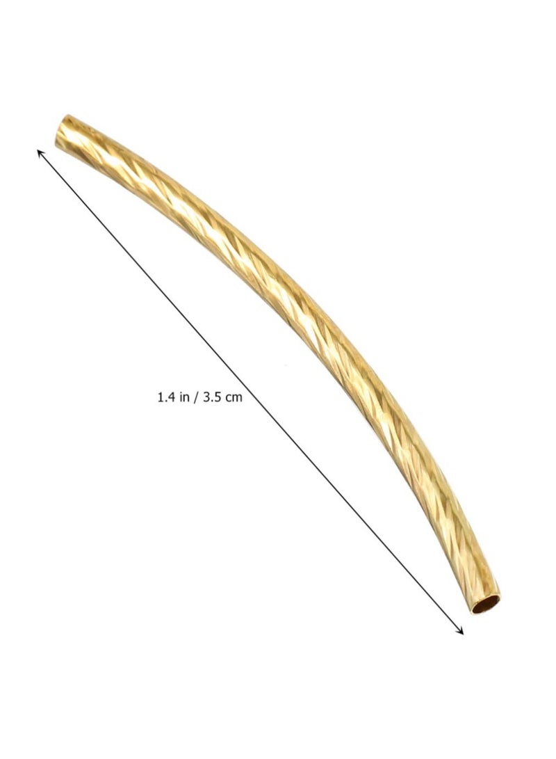 SYOSI 100pcs Curved Noodle Tube Spacer Beads Twist Long Curved Noodle Tube Spacer Beads Gold Twist Spacer Beads Copper Curved Beads Connector Beads Jewelry Making for DIY Crafts - Image 5