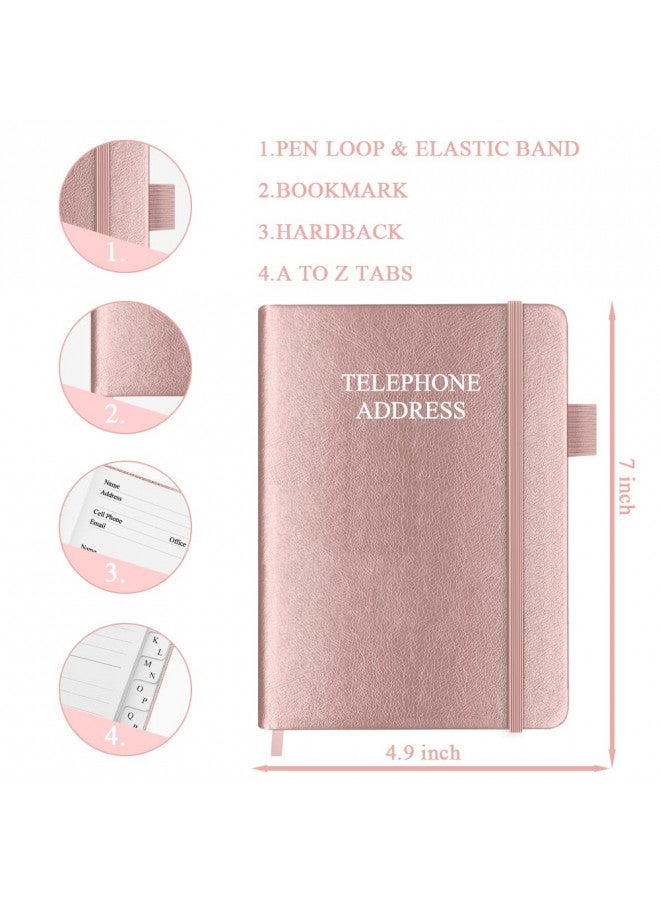 Getvow Telephone and Address Book with Tabs - 5" x 7" Address Book Hardcover with Birthday, Address, Phone Numbers, Websites Password. Address Notebook for Home or Office, Rose - Image 1
