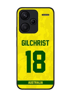 Rugged Black Edge Case for Xiaomi Redmi Note 13 Pro Plus, Slim fit Case Thin Cover -  Team Australia Adam Gilchrist, Jersey No 18