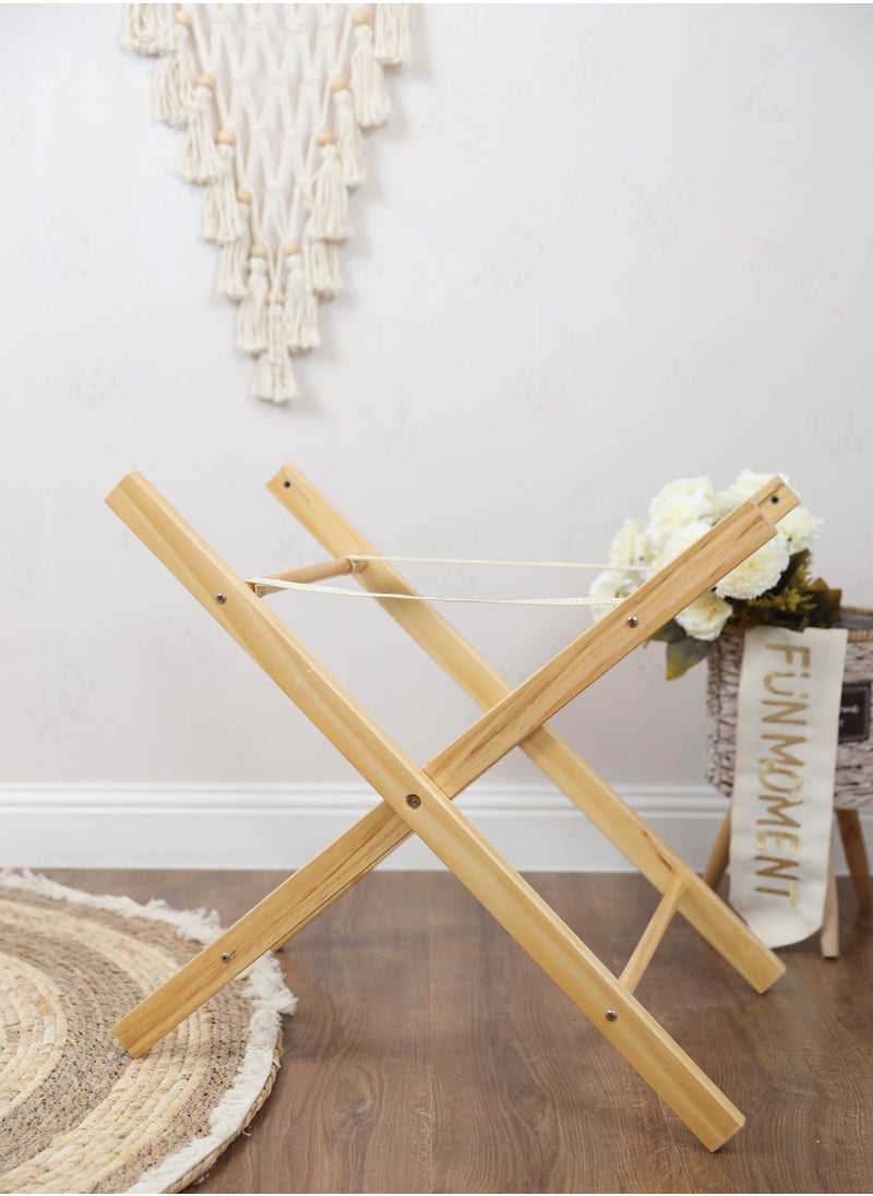 FUN MOMENT - Moses basket with foldable wooden stand - Image 1