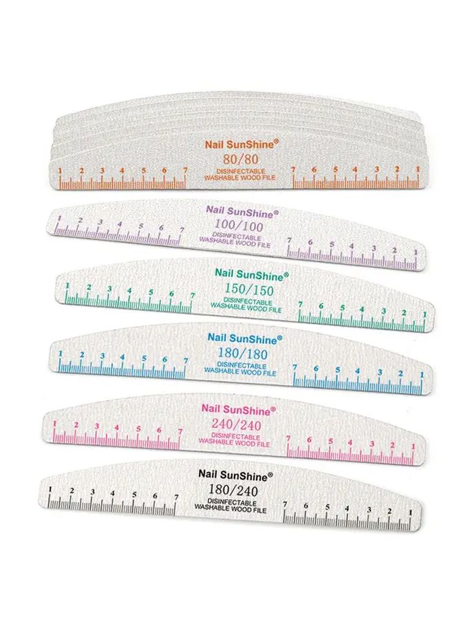 10 Pcs Black Nail Files And Buffers Set With 80 To 240 Grits For Manicure Pedicure - Image 1