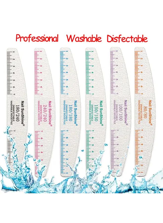 10 Pcs Black Nail Files And Buffers Set With 80 To 240 Grits For Manicure Pedicure - Image 3