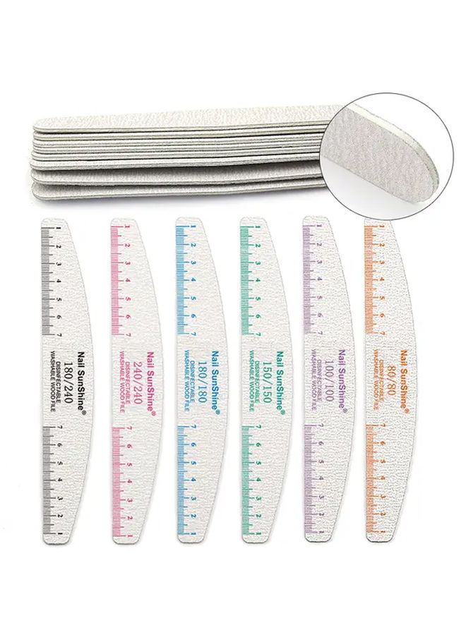 10 Pcs Black Nail Files And Buffers Set With 80 To 240 Grits For Manicure Pedicure - Image 2