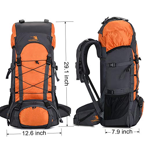 Bseash 60L Internal Frame Waterproof Hiking Camping Backpack with Rain Cover, Large Outdoor Sport Travel Daypack Rucksack - Image 2