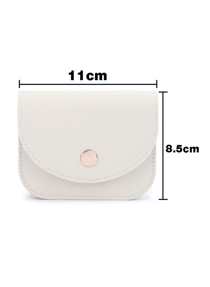 TAILIAN Women's Coin Purse, Change Pouch Wallet, Casual Style Short Coin Purse, Credit Card Holder  and  Card Holder Wallet,Off-white 11x8.5x2.5cm - Image 3