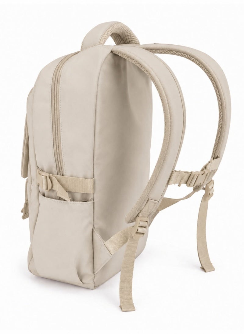 18-Inch Kids School Backpack Set, 3-Piece School Bag with Lunch Bag and Pencil Case, Lightweight Large-Capacity Design, Beige - Image 4