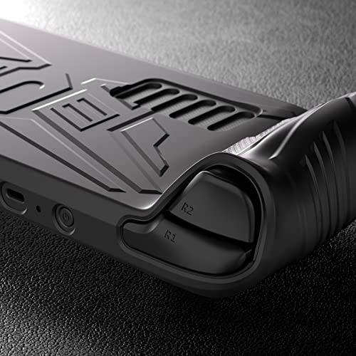 PlayVital Silicone Case for Steam Deck, Enhanced Grip Cover Skin for Steam Deck Accessories with Back Button Design & Thumb Grips Caps - Black - Image 3