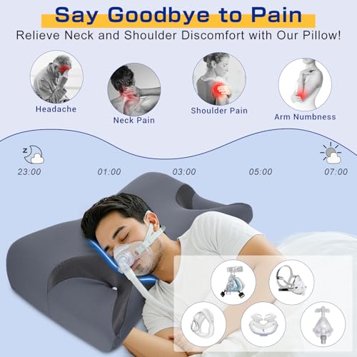 IKSTAR 5.0 CPAP Pillow for Side Sleeper - Adjustable Height/Neck Support - Memory Foam Pillow Suitable for All CPAP Mask Users-Ideal for Side Back Sleeper-Reduce Air Leaks - Image 2