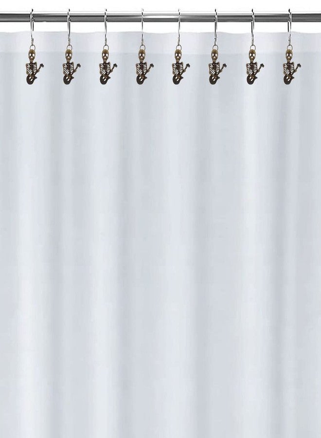 Skull Shower Curtain Hooks for Home Bathroom Decor, Rust-Proof Shower Curtain Hook Ring Hanger Set of 12 with Vintage Skeleton Haunted House Decorative Bathroom Hardware (Silver) - Image 5