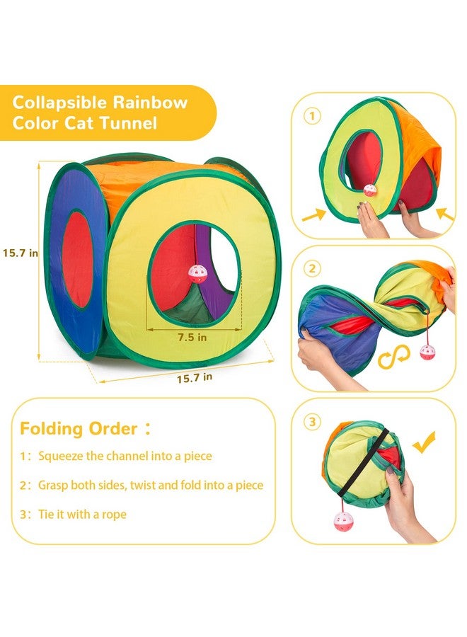 ريترو شاو مجموعة ألعاب القطط من ريترو شاو، 33 قطعة، ألعاب تفاعلية للقطط الصغيرة للقطط المنزلية مع نفق لعب قابل للطي، خيمة أنبوبية، عصا ريش، جرس تشويق، كرة ناعمة، زنبركات، ألعاب فأر - Image 3