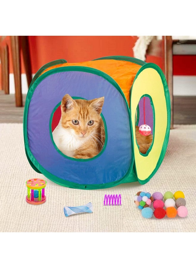ريترو شاو مجموعة ألعاب القطط من ريترو شاو، 33 قطعة، ألعاب تفاعلية للقطط الصغيرة للقطط المنزلية مع نفق لعب قابل للطي، خيمة أنبوبية، عصا ريش، جرس تشويق، كرة ناعمة، زنبركات، ألعاب فأر - Image 5