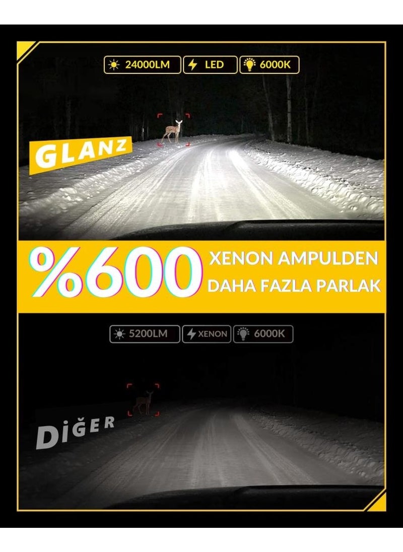 D1S Adaptive Glow LED Xenon White Headlight Bulb 24000LM 6000K