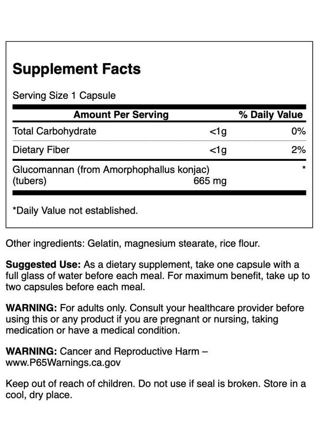 Swanson Glucomannan (Konjac Root) 665 mg 90 Caps - Image 2