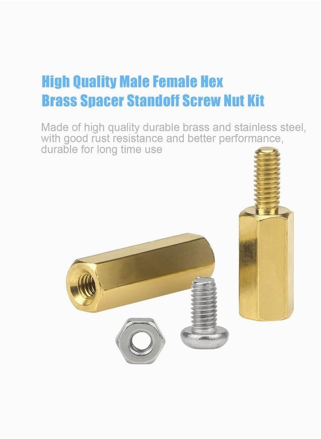 Generic M3 Pcb Hex Male Female Threaded Brass Standoffs, Copper Brass Pillars Standoff Circuit Spacer PCB Board Nut Screws Hex Round Single Cylinder Head with Box, Standoff Screws 120pcs  - Image 4