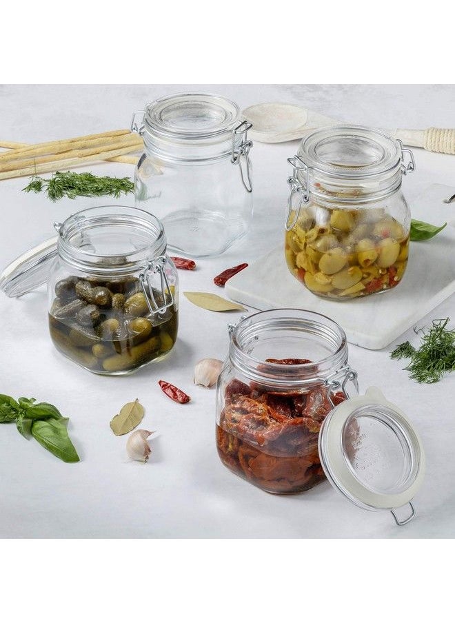 Bormioli Rocco Glass Fido Jars Hermetic Sealed Hinged Airtight Lid For Fermenting Pantry Kitchen Storage Jars Bulk Food Storage Containers With Paksh Chalkboard Labels (2 Pack) (25 1/4 Ounce (.75 Liter))  - Image 3