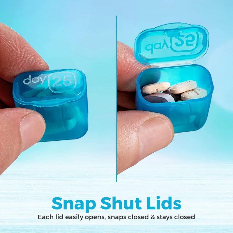 MEDca Low wear optimized build Monthly Pill Organizer - 31 Day Pill Organizer with Large Removable Medication Pods, Portable Pill Case Box and Holder for Daily Medicine and Vitamins, Great for Travel by Dense material - Image 4