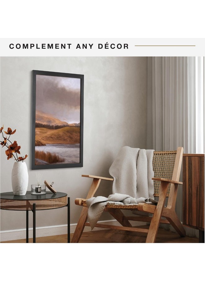 MCS MCS Studio Gallery 18x24 Poster Frame Black Woodgrain, Vertical & Horizontal Wall Hanging Large Picture Frame for Photos, Posters & Art Prints (1-Pack)  - Image 3