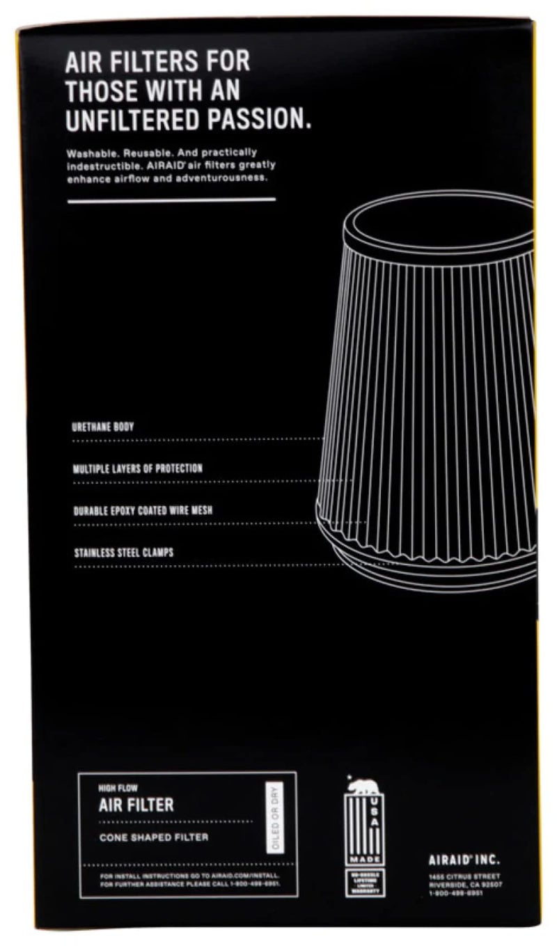 Airaid 701-470 Universal Clamp-On Air Filter: Round Tapered; 4 Inch (102 mm) Flange ID; 9 Inch (229 mm) Height; 6 Inch (152 mm) Base; 4.625 Inch (117 mm) Top - Image 4
