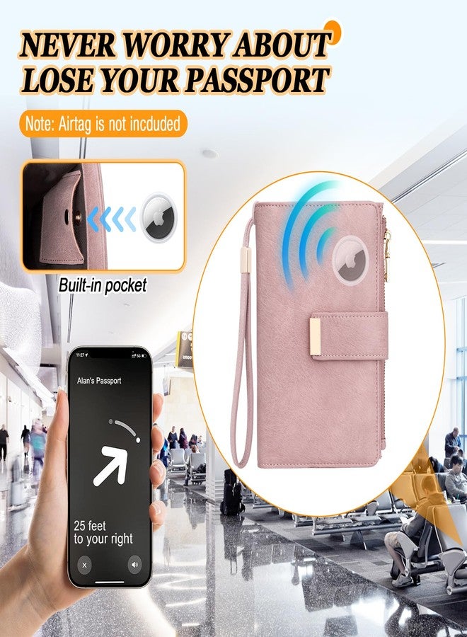 HUANLANG Passport Holder with Airtag for Women/Men, Airtag Passport Wallet for Travel Leather Passport Holder RFID Blocking,Travel Passport Walelt with Credit Card Holder - Image 4