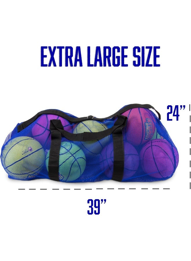 Crown Sporting Goods Crown Sporting Goods 39'' Mesh Sports Ball Bag with Adjustable Shoulder Strap, Oversize Duffle - Great for Carrying Gym Equipment, Jerseys, & Laundry  - Image 4