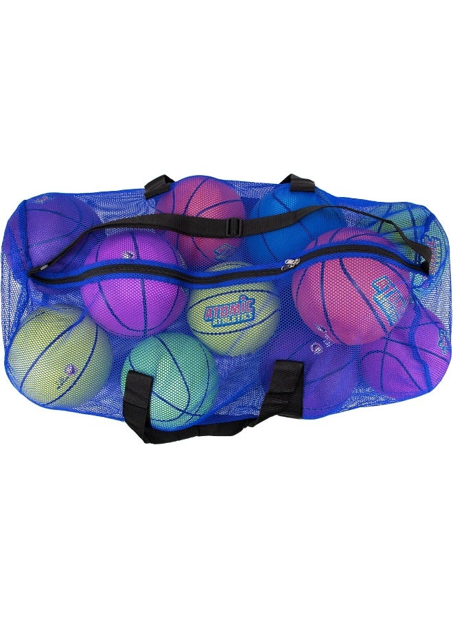Crown Sporting Goods Crown Sporting Goods 39'' Mesh Sports Ball Bag with Adjustable Shoulder Strap, Oversize Duffle - Great for Carrying Gym Equipment, Jerseys, & Laundry  - Image 3