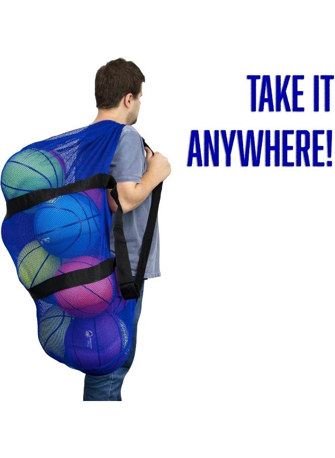 Crown Sporting Goods Crown Sporting Goods 39'' Mesh Sports Ball Bag with Adjustable Shoulder Strap, Oversize Duffle - Great for Carrying Gym Equipment, Jerseys, & Laundry  - Image 1