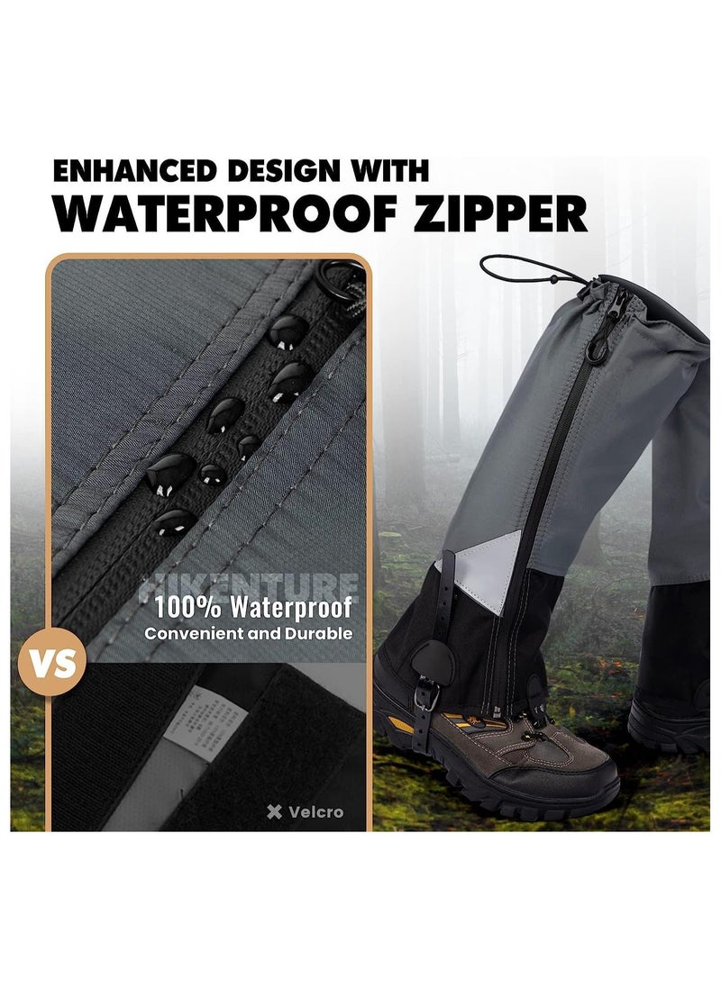 KASTWAVE - Waterproof Leg Gaiters for Hiking, Lightweight Breathable Boot Gaiters with Upgraded Zipper Design for Hiking Walking Climbing Hunting Skiing, L - Image 1