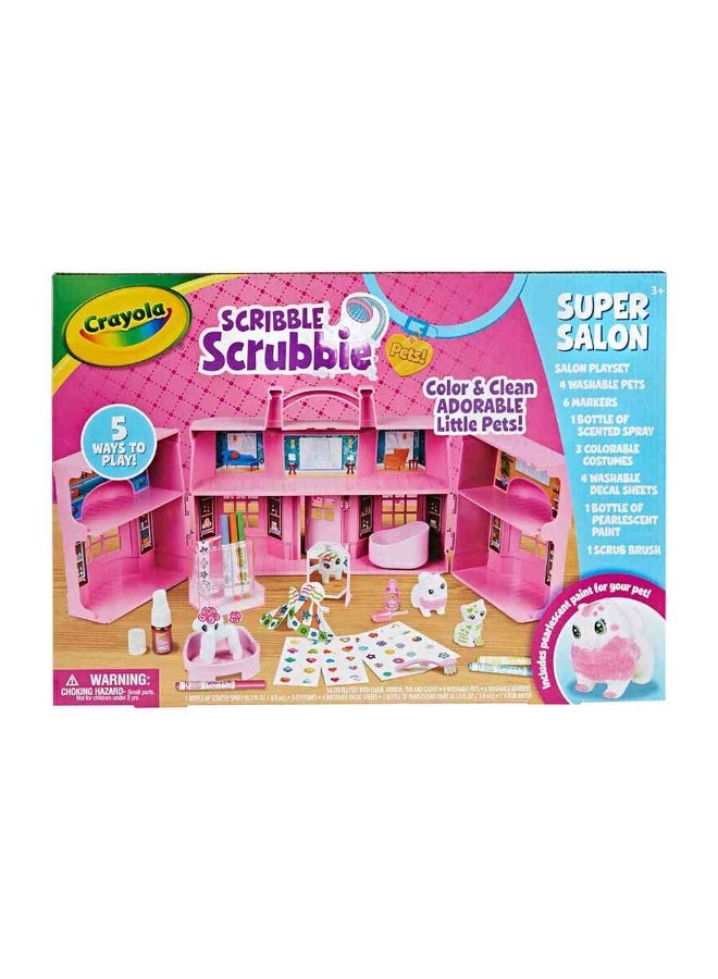 Crayola مجموعة لعب صالون الحيوانات الأليفة سكرابل سكرابي سوبر - Image 1