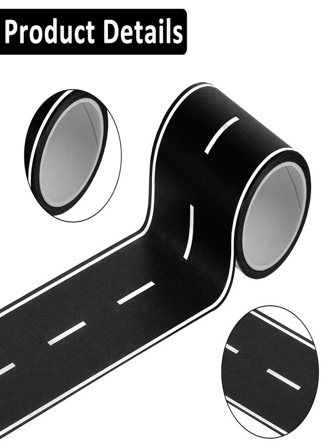 Gtziqa 2 Pack Roadway Tape, Black Road Track Tape, 32.8 Ft Long x 2 In Wide Toy Car Track Roadway Finish Line Tapes, No Residue Easy to Tear Table Runner Road Sticker for Race Car Birthday Party Decorations - Image 2